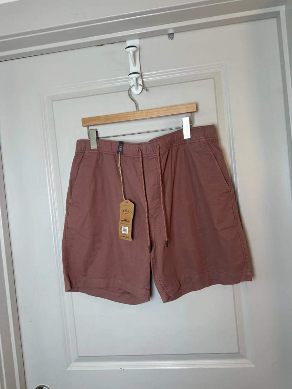 NEW Faherty Essential Stretch Organic Cotton Drawstring Waist Shorts, XXL